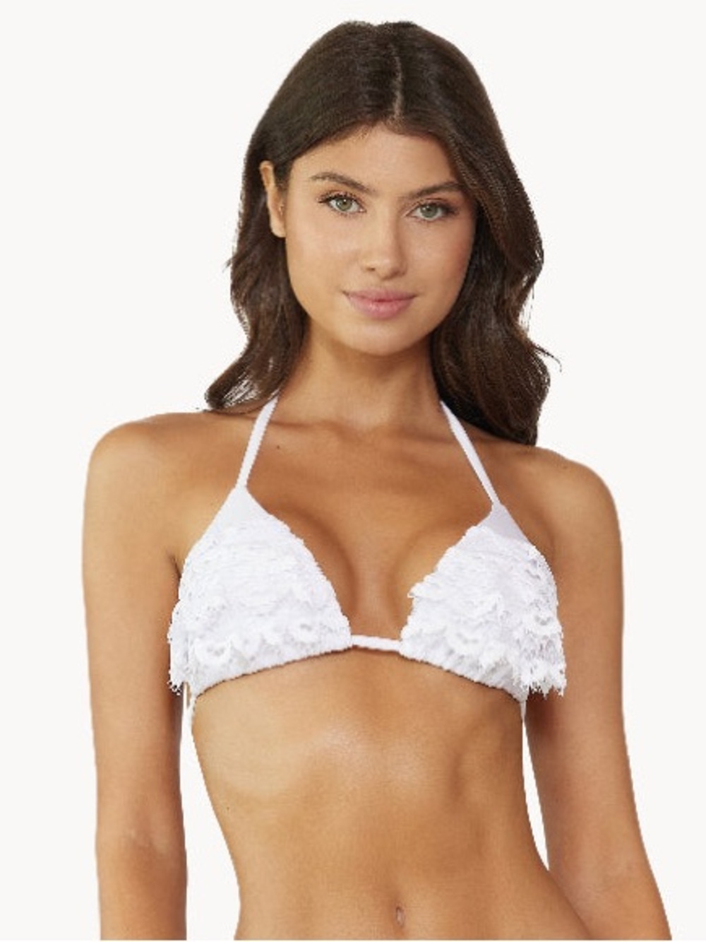 👙PQ Swim Water Lily Lace Ruffle Triangle Top L